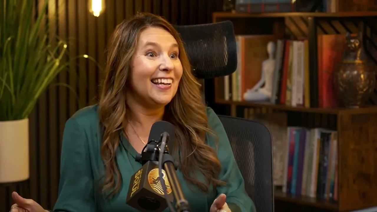 Allison smiling at the Next Level Soul microphone during the interview